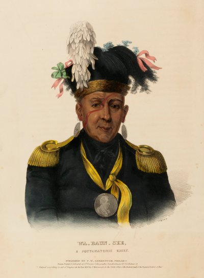 WA-BAUN-SEE, UN CAPO POTTAWATOMIE, da Storia delle Tribù Indiane del Nord America da Charles Bird King