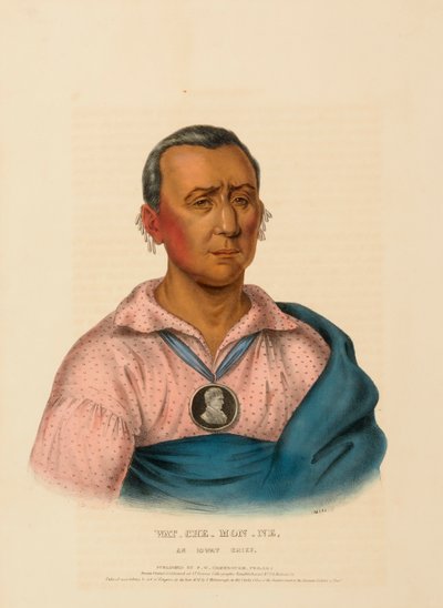 WAT-CHE-MON-NE, UN CAPO IOWAY, da Storia delle tribù indiane del Nord America da Charles Bird King