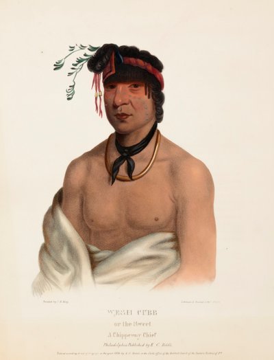 WESH-CUBB. Un capo CHIPPEWAY, da Storia delle tribù indiane del Nord America. da Charles Bird King