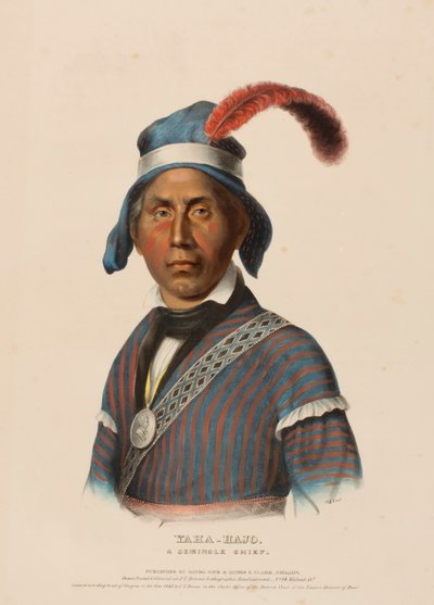 YAHA-HAJO. UN CAPO SEMINOLE, da Storia delle Tribù Indiane del Nord America da Charles Bird King