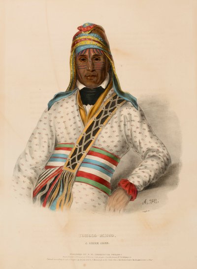 YOHOLO-MICCO. Un capo CREEK, da Storia delle tribù indiane del Nord America da Charles Bird King