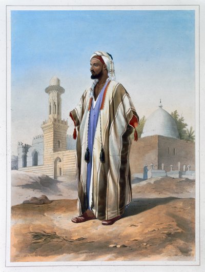 Un fellah vestito in un haba, 1848 da Charles Bour
