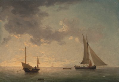 Un lugger e uno smack in brezze leggere da Charles Brooking