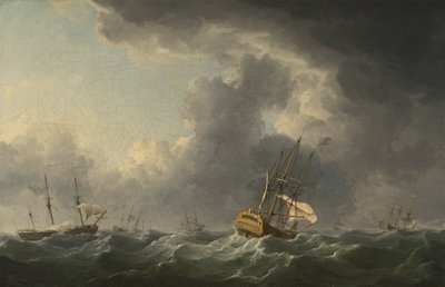 Navi inglesi in fuga davanti a una tempesta da Charles Brooking