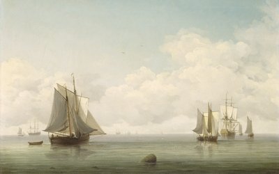 Barche da pesca in un mare calmo, c.1745-59 da Charles Brooking