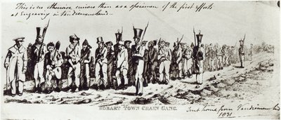 Catena di Hobart Town, c.1831 da Charles Bruce
