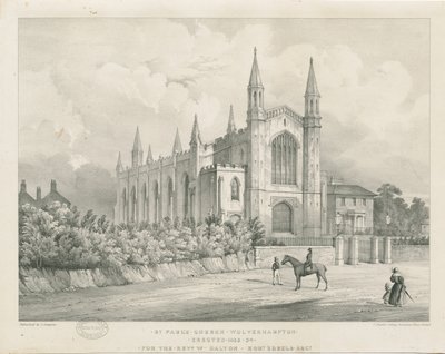 Wolverhampton - Chiesa di San Paolo: litografia, nd [metà XIX sec.] da Charles Burton