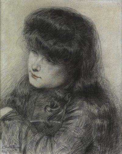 Una ragazza appoggiata a una sedia, 1881 da Charles Burton Barber