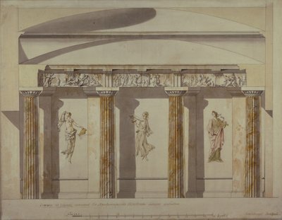 Progetto per il grande armadio nel Palazzo Pavlovsk, primi anni 1780 da Charles Cameron