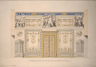 Progetto per la Sala Gialla della Lyons Hall nel Grande Palazzo di Tsarskoye Selo, primi anni 1780 da Charles Cameron