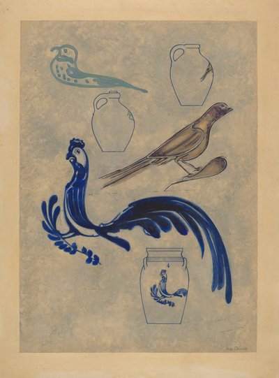 Decorazioni di uccelli su ceramica, 1935-1942 da Charles Caseau