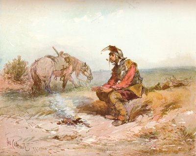 Schizzo di Langham: Il bivacco, c1885 da Charles Cattermole