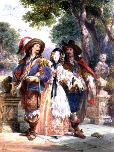 La Sfida: una Signora che si interpone tra due Cavalieri, 1862 da Charles Cattermole