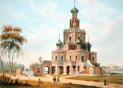La Chiesa della Protezione della Vergine a Mosca, 1840 da Charles Claude Bachelier