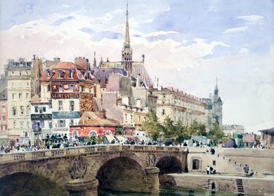 Ponte Saint-Michel, Parigi, c1822-1878 da Charles Claude Pyne