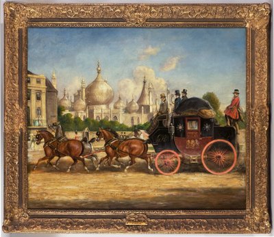 La carrozza postale Londra-Brighton davanti al Royal Pavilion, Brighton da Charles Cooper Henderson