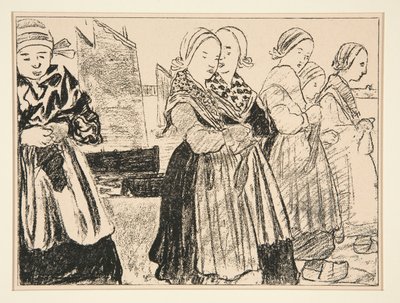 Ragazze Bretonne, o Bretonne sul molo, in #36 di La Revue Blanche, ottobre 1894 da Charles Cottet