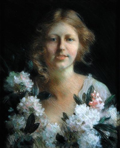 Ritratto di una Signora con Fiori da Charles Courtney Curran
