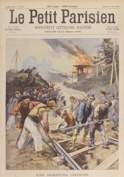 Rivolta dei Boxer (1900-01), i Boxer sabotano la ferrovia, giugno 1900 (stampa) da Charles Crespin