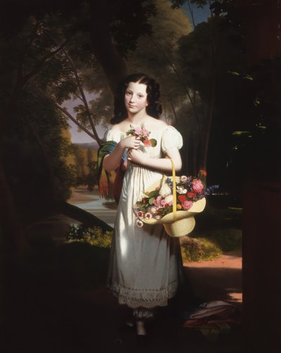 Bambina con fiori Amelia Palmer da Charles Cromwell Ingham