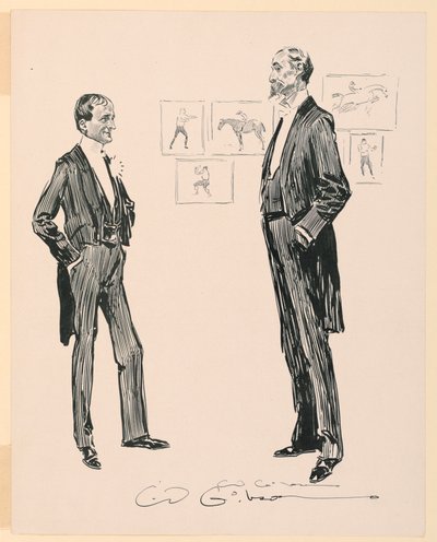 Gioco a poker con il vecchio da Charles Dana Gibson
