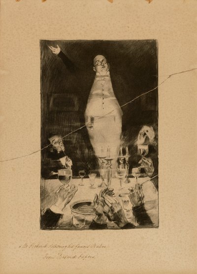 Il signor Pickwick mentre pronuncia la sua famosa orazione, da "Pickwick Papers". da Charles Dana Gibson