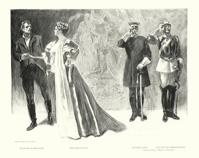 Rudolph Rassendyll, Principessa Flavia, Colonnello Sapt, Tenente Bernenstein da Charles Dana Gibson
