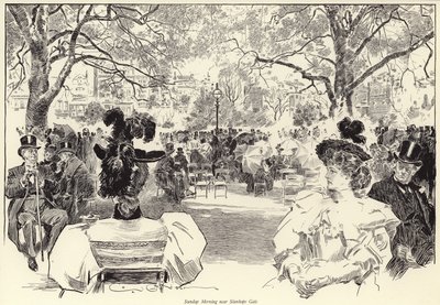 Domenica Mattina, vicino a Stanhope Gate, Hyde Park da Charles Dana Gibson