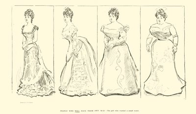 La ragazza che voleva una vita sottile (litografia) da Charles Dana Gibson