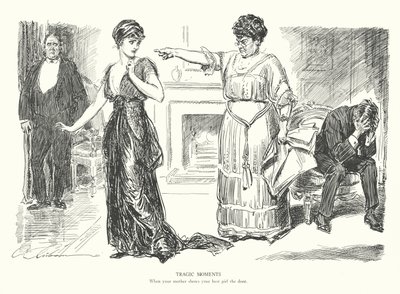 Momenti tragici, quando tua madre mostra la porta alla tua ragazza da Charles Dana Gibson