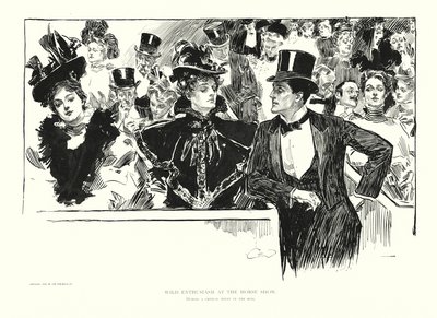 Entusiasmo selvaggio allo spettacolo di cavalli da Charles Dana Gibson