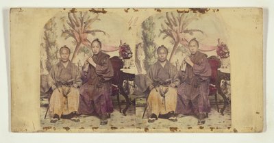 Due membri della prima missione diplomatica giapponese negli Stati Uniti:  Membro non identificato (L) e Tateishi Onojirō-Noriyuki, interprete in formazione (R) da Charles DeForest Fredricks