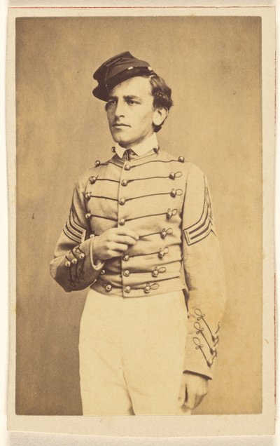 [Soldato della guerra civile non identificato che indossa un berretto, in posizione quasi napoleonica]. da Charles DeForest Fredricks