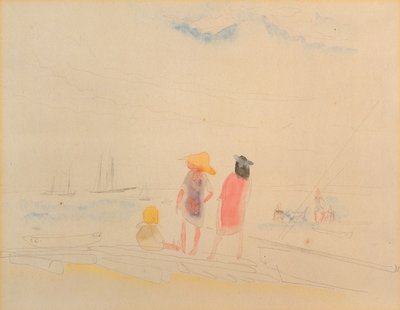 Due donne e bambino sulla spiaggia da Charles Demuth