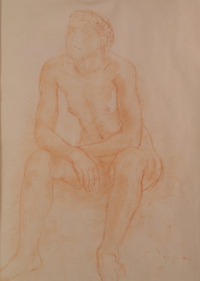 Nudo seduto (gesso rosso su carta) da Charles Despiau