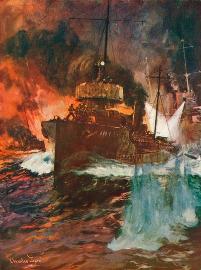 Un attacco notturno. Torpediniere al lavoro da Charles Dixon