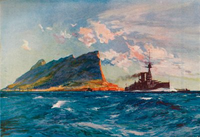 La Regina Elisabetta al largo di Gibilterra, c1918 1919 da Charles Dixon