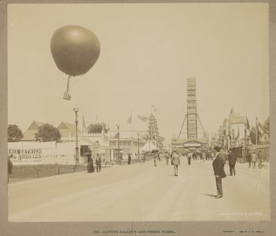 Pallone frenato e ruota panoramica, Esposizione Colombiana Mondiale, Chicago da Charles Dudley Arnold
