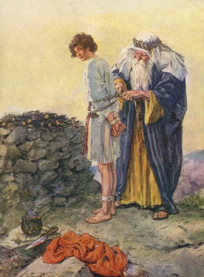 Abramo lega Isacco come sacrificio da Charles Edmund Brock