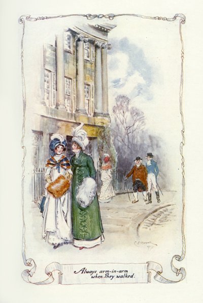 Sempre a braccetto quando camminavano (illustrazione) da Charles Edmund Brock
