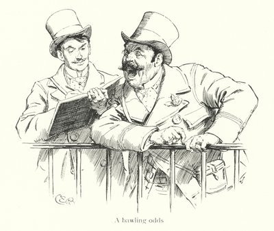 Allibratore che urla le quote a un ippodromo da Charles Edmund Brock
