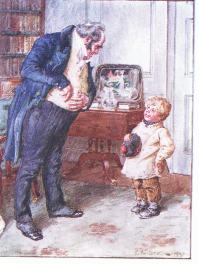 Come sono le tue inclinazioni per sei pence, illustrazione da La Prescrizione del Dottor Marigold, 1910 da Charles Edmund Brock