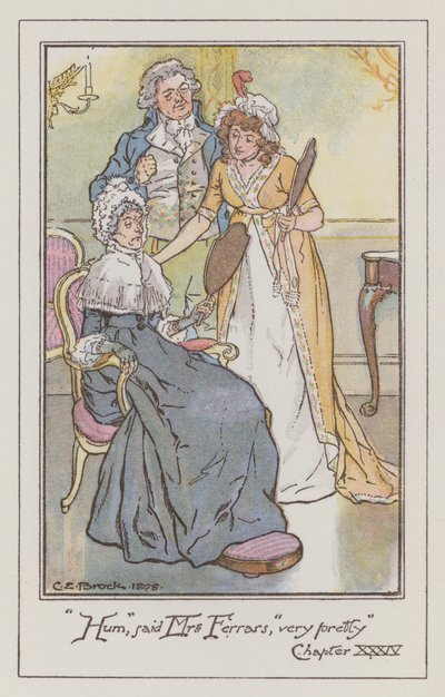 Illustrazione per Ragione e Sentimento di Jane Austen (litografia a colori) da Charles Edmund Brock