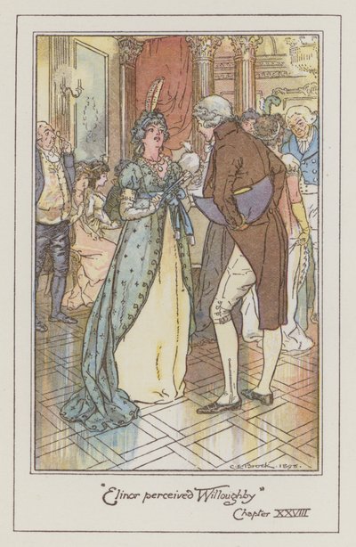 Illustrazione per Ragione e Sentimento di Jane Austen (litografia a colori) da Charles Edmund Brock
