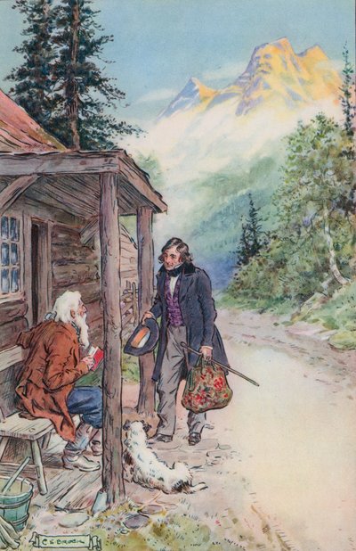 Illustrazione per La Grande Faccia di Pietra di Nathaniel Hawthorne da Charles Edmund Brock