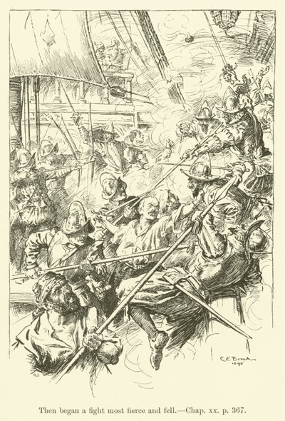 Illustrazione per Westward Ho! di Charles Kingsley (incisione) da Charles Edmund Brock