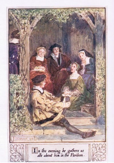 La sera ci raccoglie tutti intorno a lui nel padiglione da Charles Edmund Brock