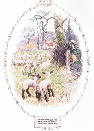 Nella primavera della loro bellezza vacillante (litografia a colori) da Charles Edmund Brock