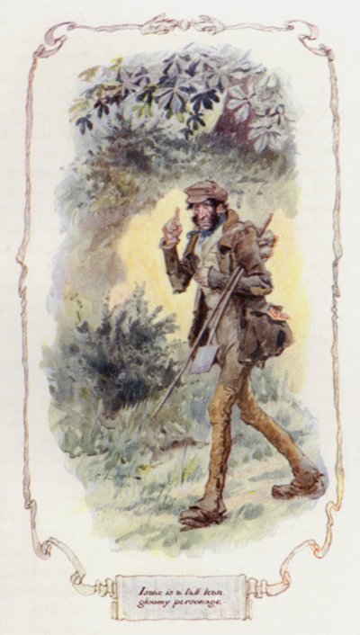 Isaac è un personaggio alto, magro e cupo da Charles Edmund Brock