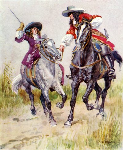 Bandito mascherato ferma una bella ragazza da Charles Edmund Brock